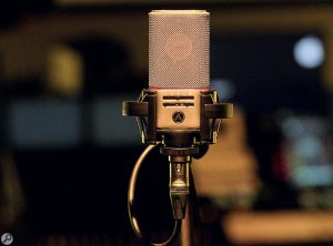 Oc818, a microphone that's part of the recording equipment at Arcus Sounds, east london recording studio