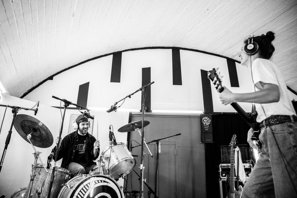 Having fun rehearsing at east london rehearsal studio arcus sounds