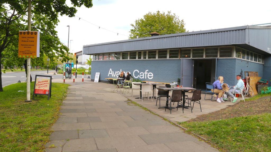 Avalon Cafe in Bermondsey, the outside on summery day.