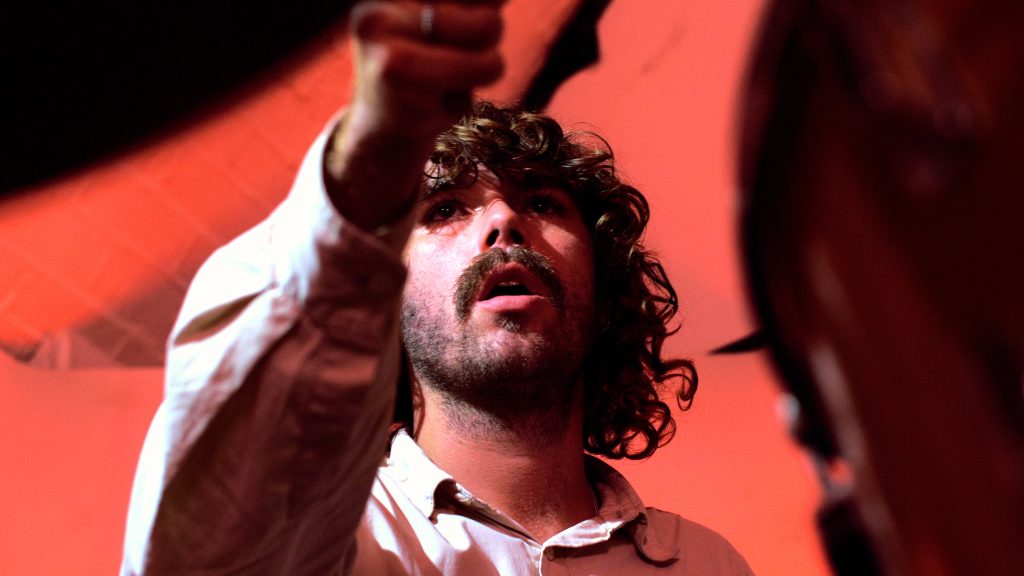 close up of Drummer for famliar action during their live music studio session at arcus sounds in east london