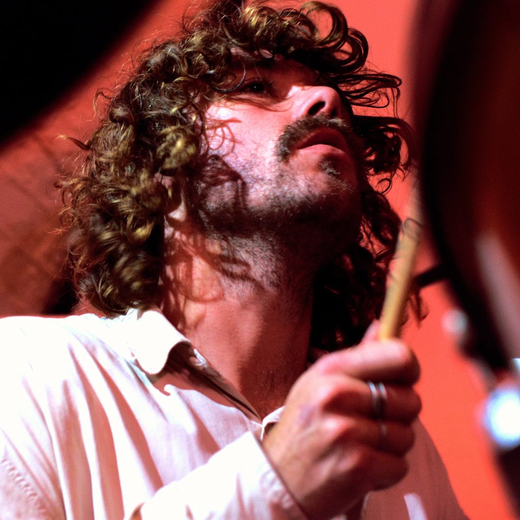 Familiar Action drummer during a live session at arcus sounds music studio in east london