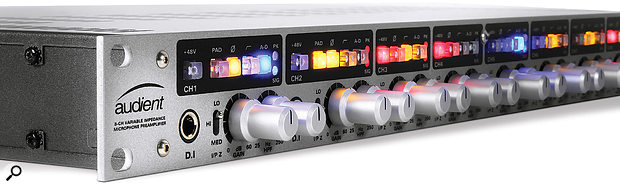 An audient ASP 880 preamp rack unit
