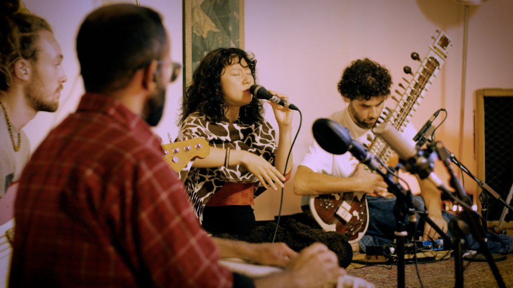 Recording in progress at Arcus Sounds Studio, London